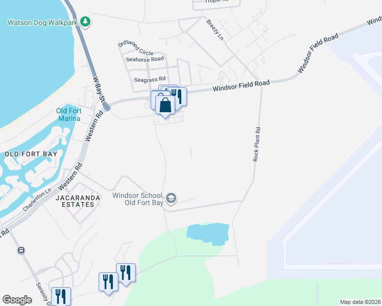 map of restaurants, bars, coffee shops, grocery stores, and more near in Nassau