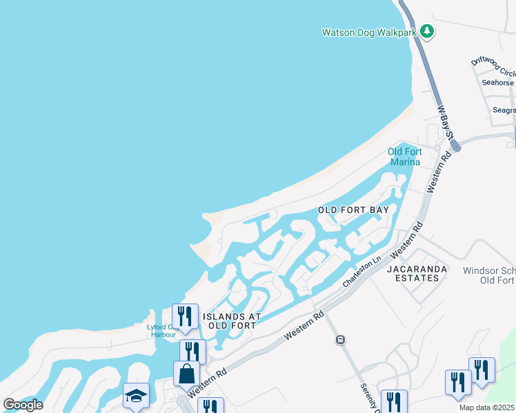map of restaurants, bars, coffee shops, grocery stores, and more near in Nassau