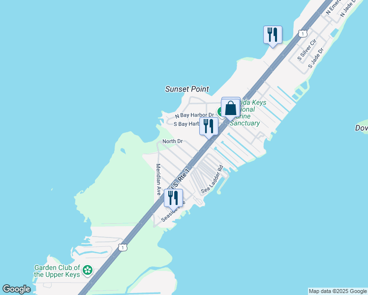 map of restaurants, bars, coffee shops, grocery stores, and more near 417 Mahogany Avenue in Key Largo