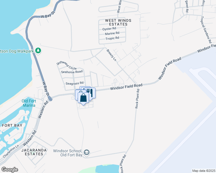 map of restaurants, bars, coffee shops, grocery stores, and more near in Nassau
