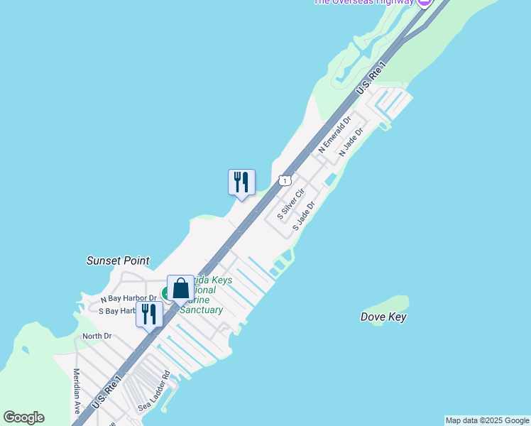 map of restaurants, bars, coffee shops, grocery stores, and more near 914 S Emerald Dr in Key Largo