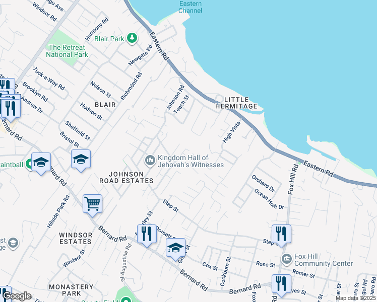 map of restaurants, bars, coffee shops, grocery stores, and more near in Nassau