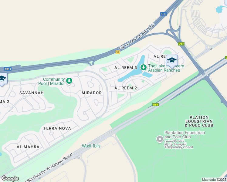 map of restaurants, bars, coffee shops, grocery stores, and more near Street 1 in Dubai