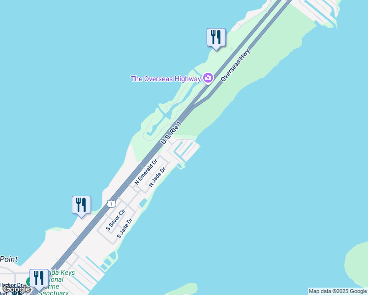 map of restaurants, bars, coffee shops, grocery stores, and more near 215 Humpty Dumpty Drive in Key Largo