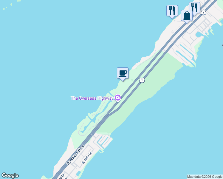 map of restaurants, bars, coffee shops, grocery stores, and more near 97000 Overseas Highway in Key Largo