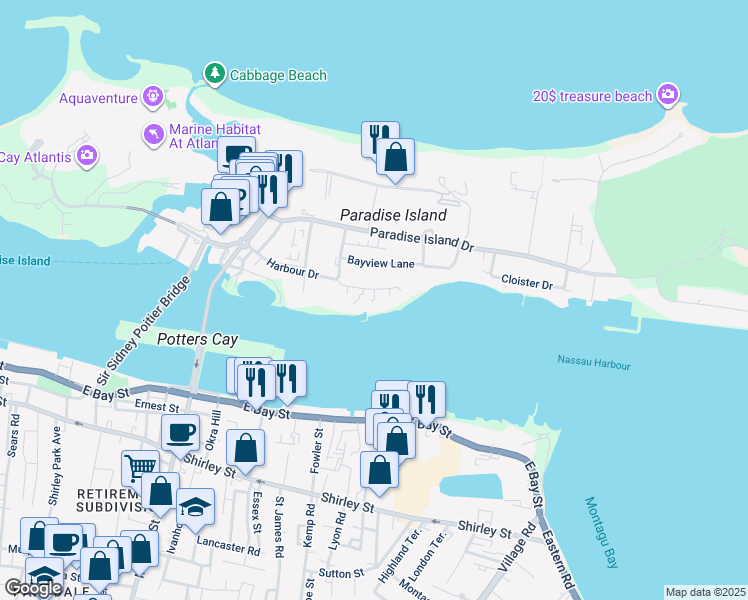 map of restaurants, bars, coffee shops, grocery stores, and more near in 