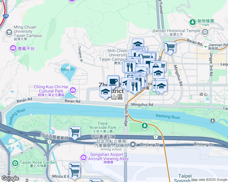 map of restaurants, bars, coffee shops, grocery stores, and more near in 