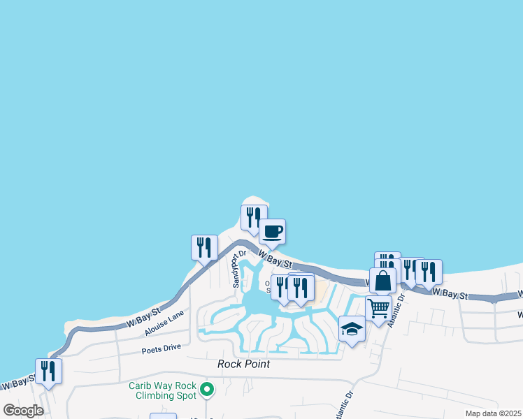 map of restaurants, bars, coffee shops, grocery stores, and more near in 