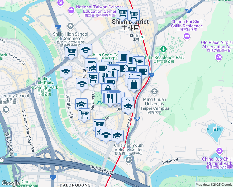 map of restaurants, bars, coffee shops, grocery stores, and more near in 