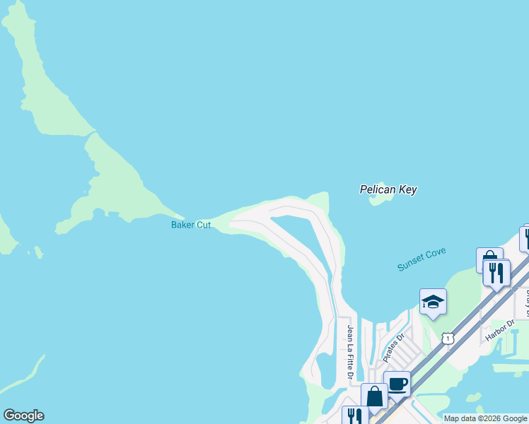 map of restaurants, bars, coffee shops, grocery stores, and more near 81 Mutiny Pl in Key Largo