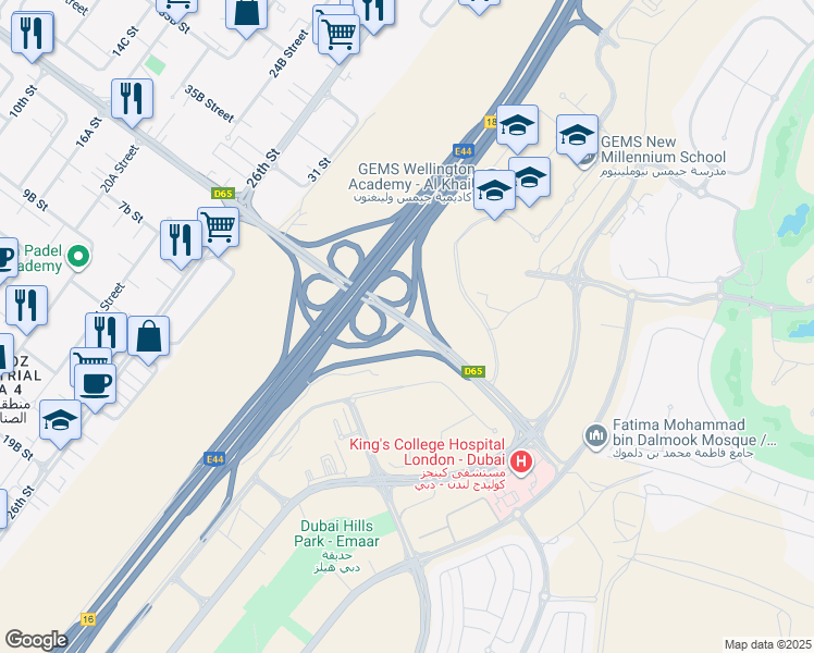 map of restaurants, bars, coffee shops, grocery stores, and more near in Dubai