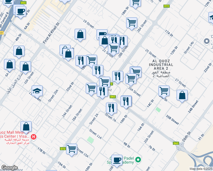 map of restaurants, bars, coffee shops, grocery stores, and more near in Dubai