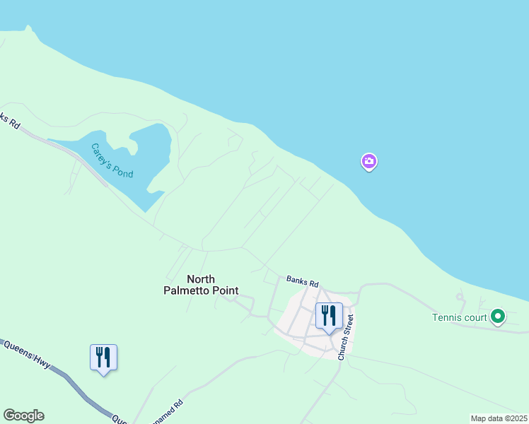 map of restaurants, bars, coffee shops, grocery stores, and more near Banks Road in North Palmetto Point