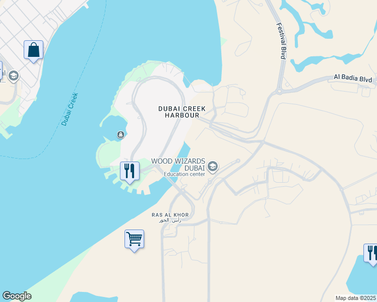 map of restaurants, bars, coffee shops, grocery stores, and more near in Dubai