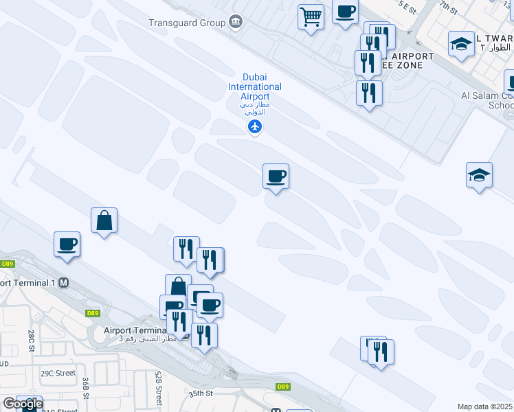 map of restaurants, bars, coffee shops, grocery stores, and more near in Dubai