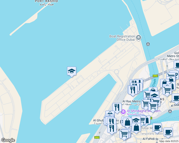 map of restaurants, bars, coffee shops, grocery stores, and more near in Dubai