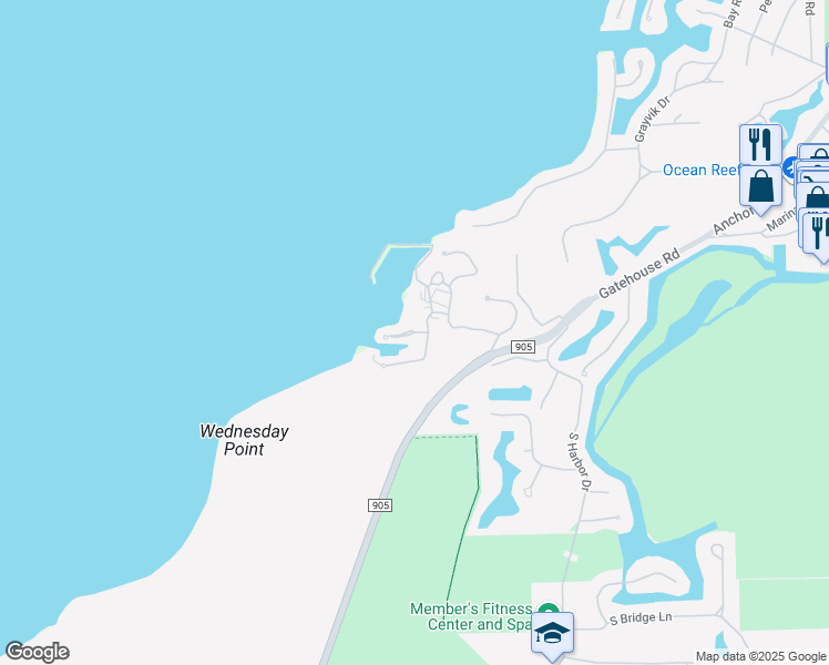 map of restaurants, bars, coffee shops, grocery stores, and more near 10 South Island Drive in Key Largo