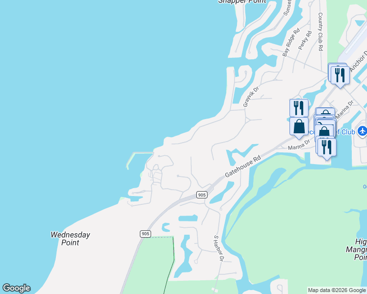 map of restaurants, bars, coffee shops, grocery stores, and more near 40 Card Sound Road in Key Largo