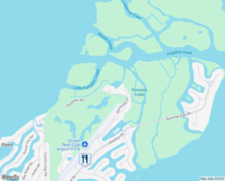 map of restaurants, bars, coffee shops, grocery stores, and more near 18 Barracuda Lane in Key Largo