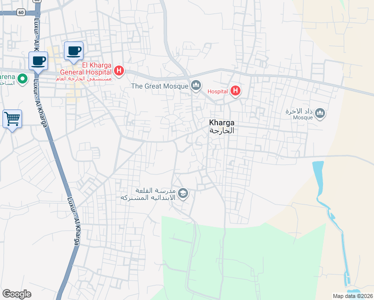 map of restaurants, bars, coffee shops, grocery stores, and more near in Kharga