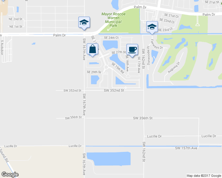 map of restaurants, bars, coffee shops, grocery stores, and more near 1500 Southeast 31st Court in Homestead