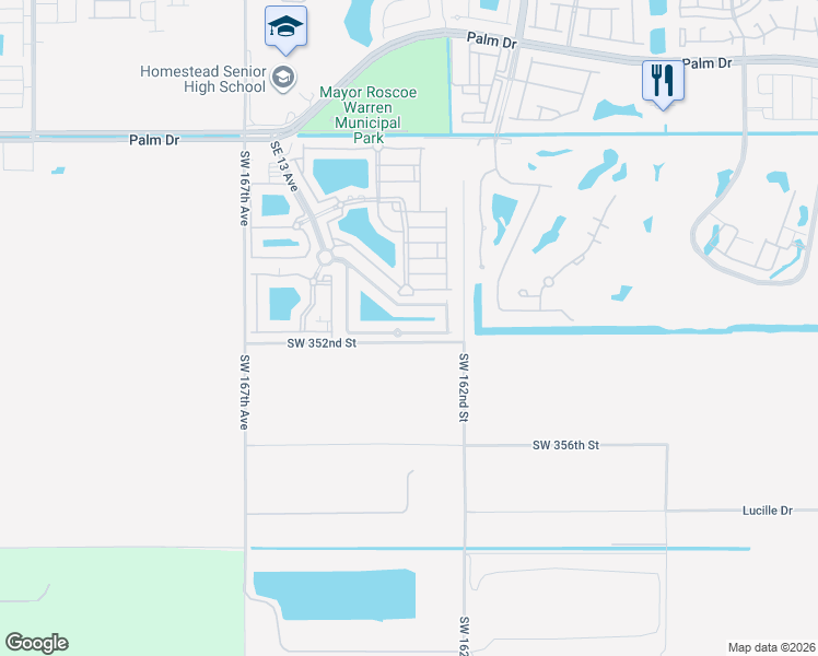 map of restaurants, bars, coffee shops, grocery stores, and more near 1632 Southeast 30th Street in Homestead