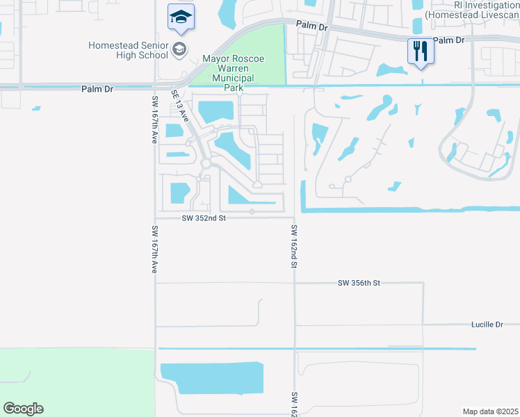 map of restaurants, bars, coffee shops, grocery stores, and more near 1632 Southeast 30th Street in Homestead