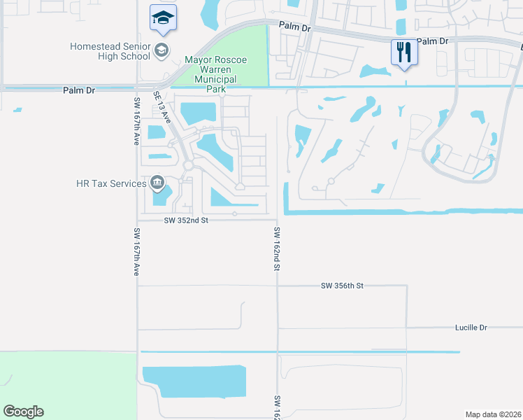 map of restaurants, bars, coffee shops, grocery stores, and more near 3049 Southeast 17th Avenue in Homestead