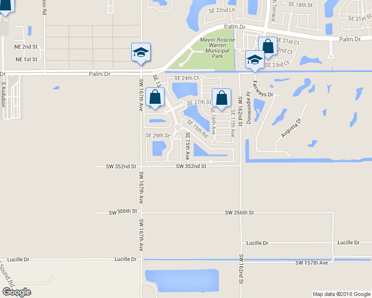 map of restaurants, bars, coffee shops, grocery stores, and more near 3036 Southeast 15th Avenue in Homestead