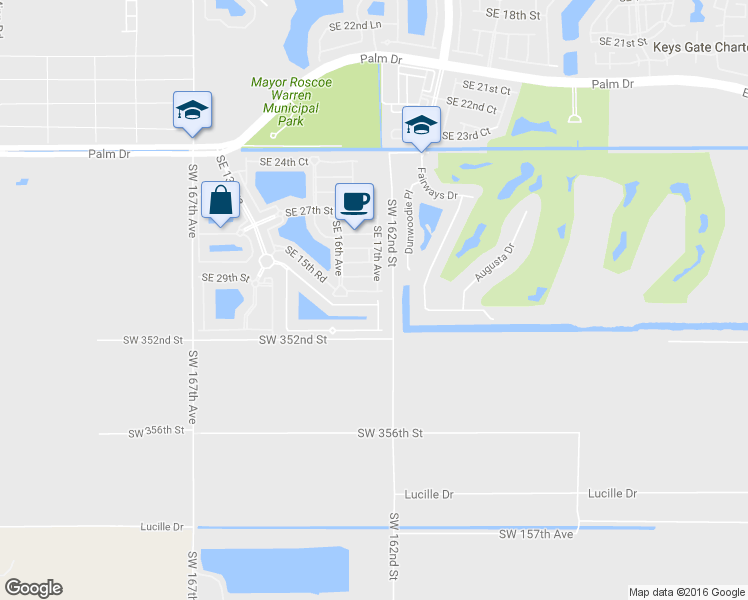 map of restaurants, bars, coffee shops, grocery stores, and more near 3049 Southeast 17th Avenue in Homestead