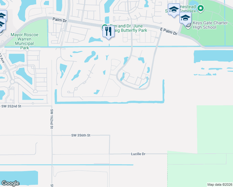 map of restaurants, bars, coffee shops, grocery stores, and more near 2805 Augusta Drive in Homestead
