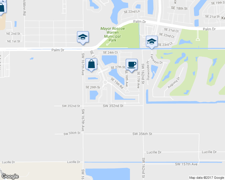 map of restaurants, bars, coffee shops, grocery stores, and more near 2939 Southeast 15th Avenue in Homestead