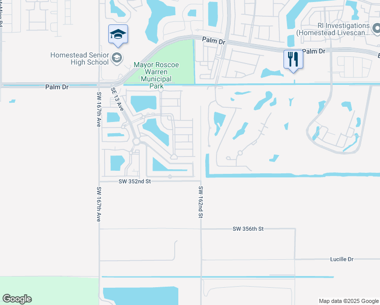 map of restaurants, bars, coffee shops, grocery stores, and more near 2903 Southeast 17th Avenue in Homestead