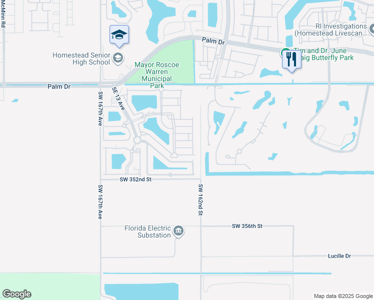 map of restaurants, bars, coffee shops, grocery stores, and more near 2903 Southeast 17th Avenue in Homestead