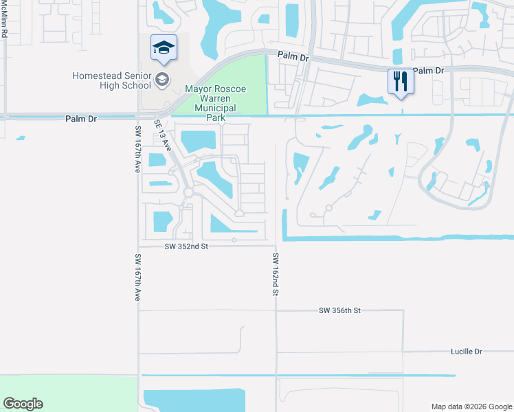 map of restaurants, bars, coffee shops, grocery stores, and more near 2903 Southeast 17th Avenue in Homestead