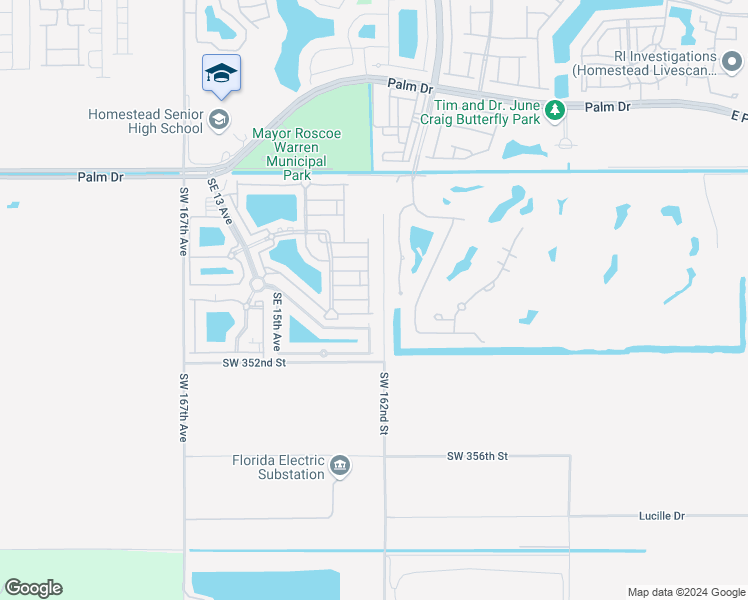 map of restaurants, bars, coffee shops, grocery stores, and more near 2903 Southeast 17th Avenue in Homestead