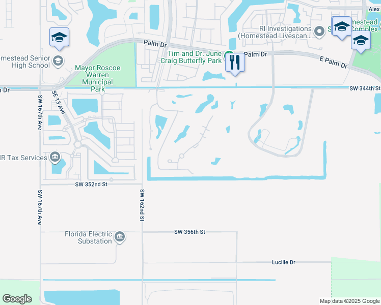 map of restaurants, bars, coffee shops, grocery stores, and more near 2905 Augusta Drive in Homestead