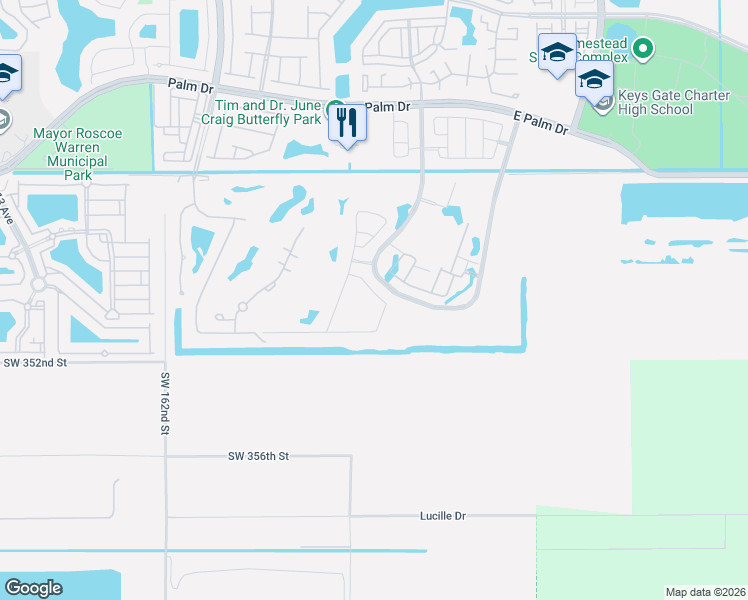 map of restaurants, bars, coffee shops, grocery stores, and more near 2711 Augusta Drive in Homestead