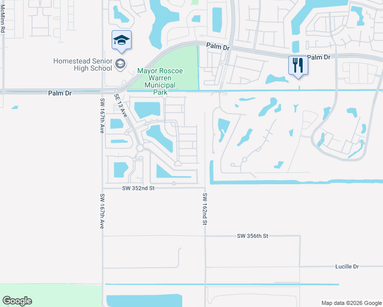 map of restaurants, bars, coffee shops, grocery stores, and more near 2903 Southeast 17th Avenue in Homestead