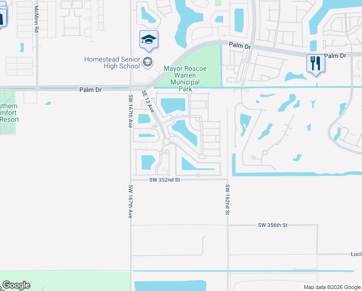 map of restaurants, bars, coffee shops, grocery stores, and more near 2933 Southeast 15th Terrace in Homestead