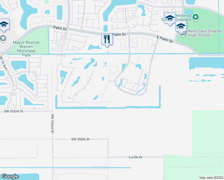 map of restaurants, bars, coffee shops, grocery stores, and more near 2711 Augusta Drive in Homestead