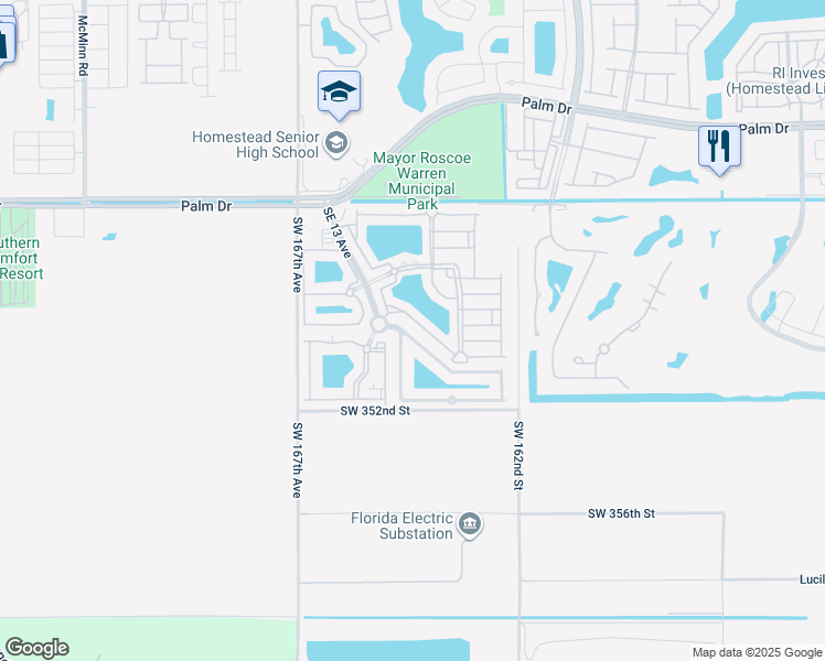 map of restaurants, bars, coffee shops, grocery stores, and more near 2933 Southeast 15th Terrace in Homestead
