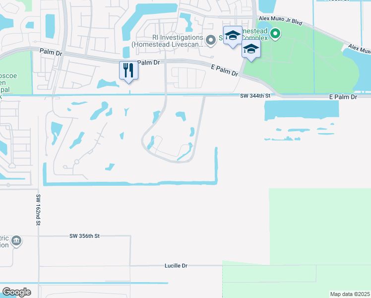 map of restaurants, bars, coffee shops, grocery stores, and more near 898 Southwest 152nd Avenue in Homestead