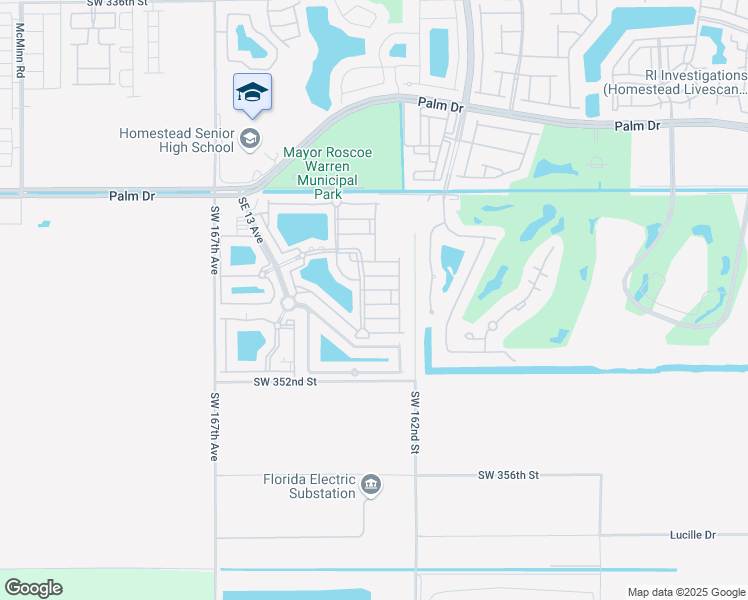 map of restaurants, bars, coffee shops, grocery stores, and more near 2925 Southeast 16th Avenue in Homestead