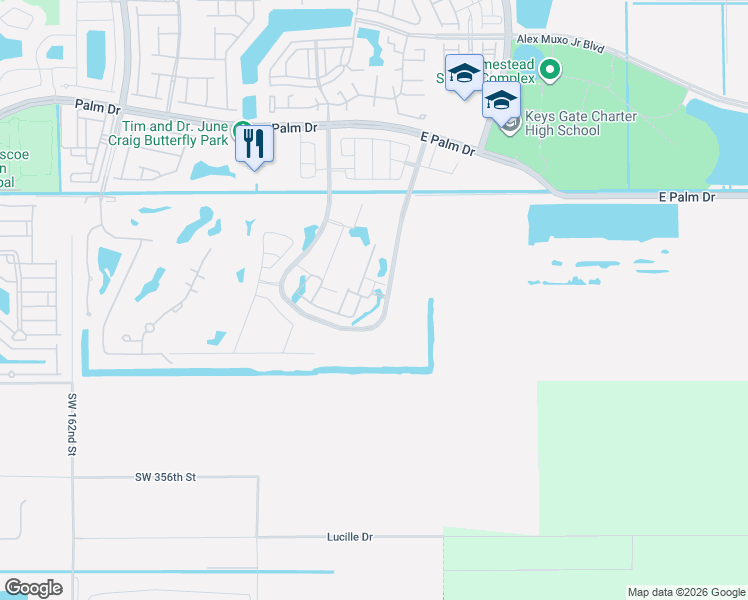 map of restaurants, bars, coffee shops, grocery stores, and more near 800-898 SW 152nd Ave in Homestead