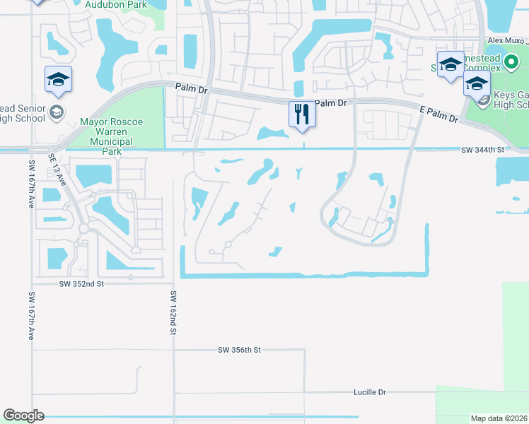 map of restaurants, bars, coffee shops, grocery stores, and more near 2713 Augusta Drive in Homestead