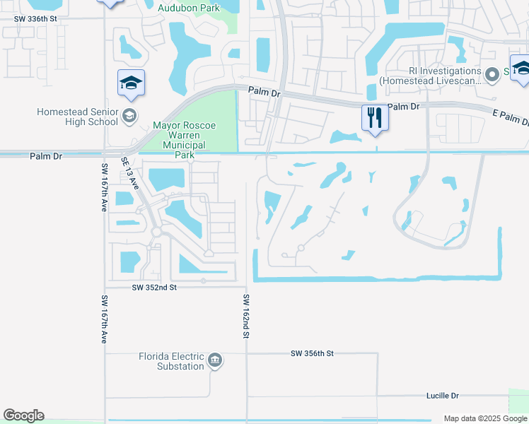 map of restaurants, bars, coffee shops, grocery stores, and more near 2815 Dunwoodie Place in Homestead