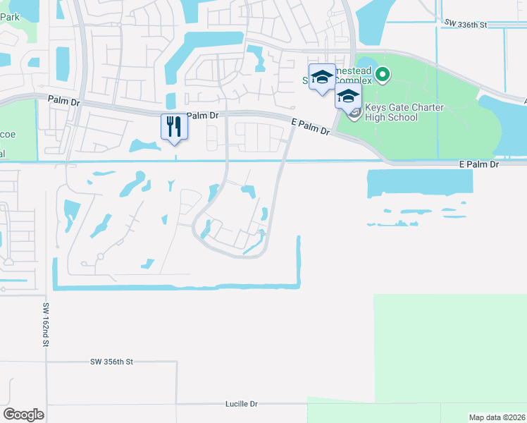 map of restaurants, bars, coffee shops, grocery stores, and more near 800-898 SW 152nd Ave in Homestead