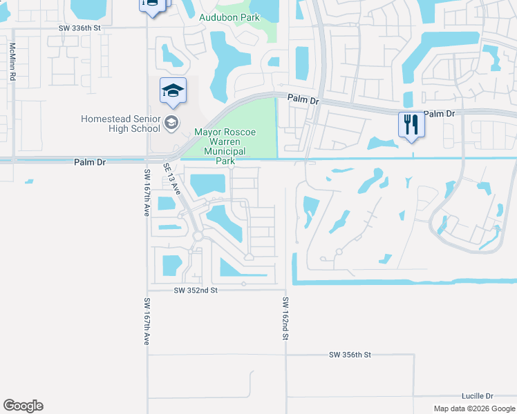map of restaurants, bars, coffee shops, grocery stores, and more near 2661 Southeast 16th Terrace in Homestead