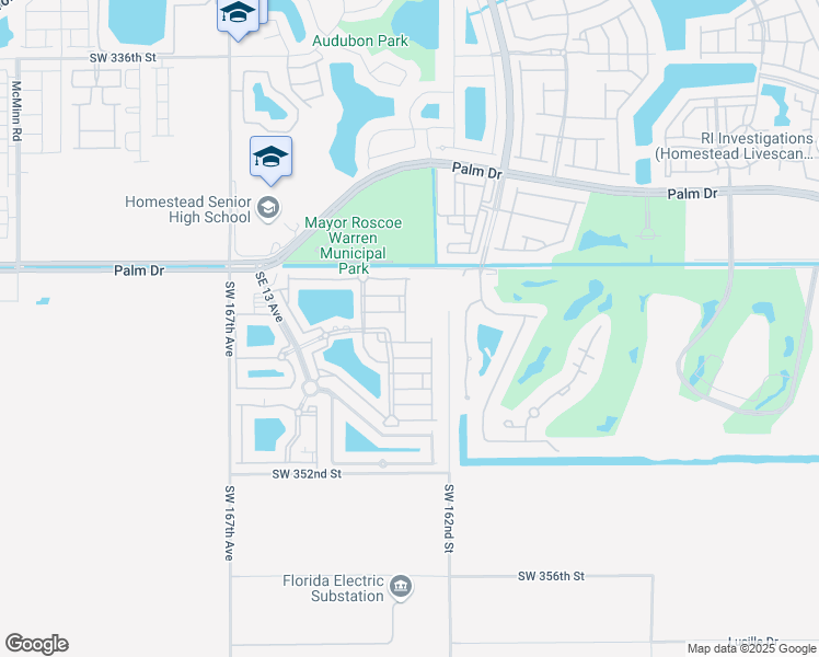 map of restaurants, bars, coffee shops, grocery stores, and more near 2650 Southeast 16th Terrace in Homestead